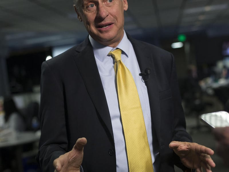 Libertarian presidential candidate Gary Johnson Libertarian speaks to Deseret News, KSL-TV and KSL Radio reporters at the Triad Center in Salt Lake City on Wednesday, Oct. 12, 2016.