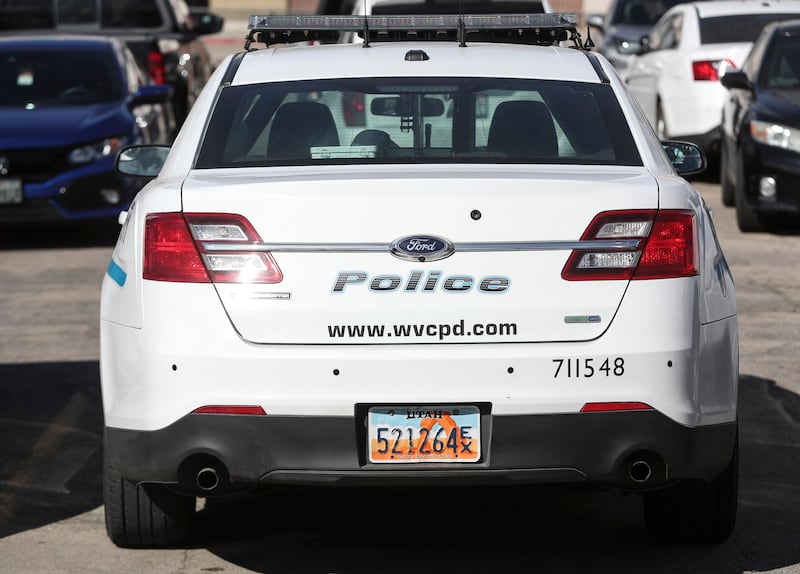A West Valley City police vehicle is pictured on Monday, Feb. 24, 2020.