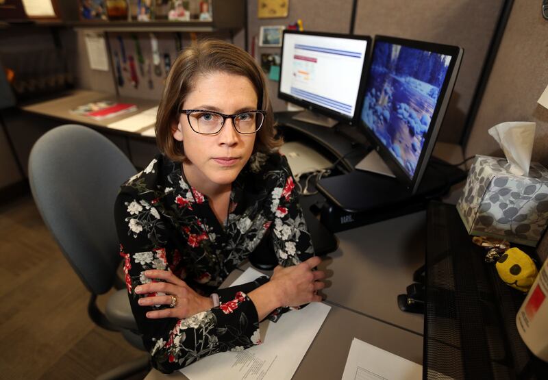 Anna Buckner, alcohol epidemiologist for the Utah Department of Health, poses for a portrait in her office at the Utah Department of Health in Salt Lake City on Thursday, Jan. 11, 2018.