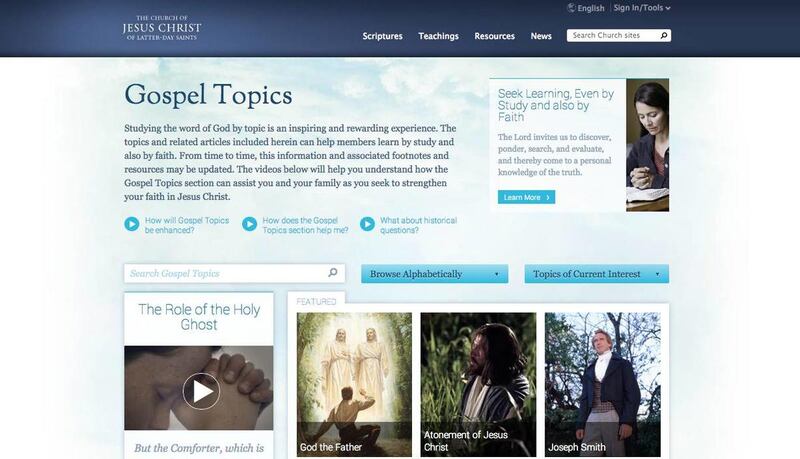 The LDS Church posted two new essays online Wednesday.