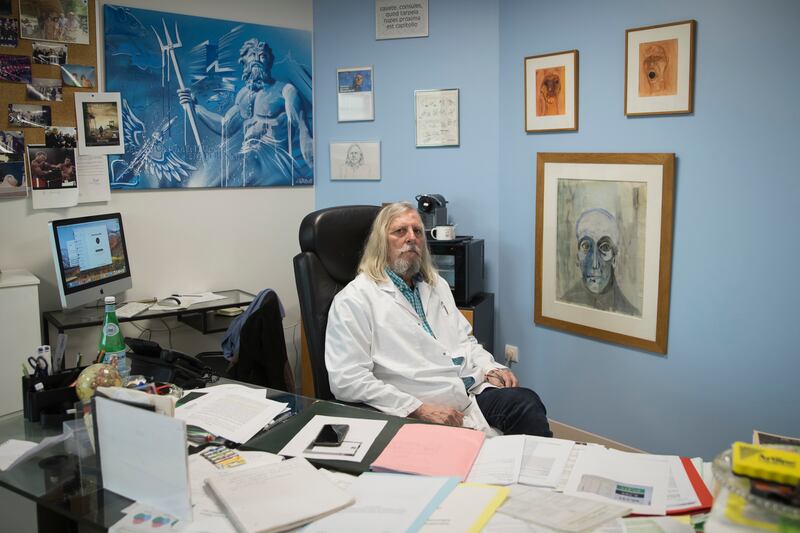 Professor Didier Raoult, director of the Mediterranean institute of infection poses for a portrait in his office at La Timone hospital in Marseille, Southern France. Thursday Feb. 27, 2020. One by one, more and more countries are reporting cases of the new coronavirus. Governments and doctors on the front lines are scrambling for solutions and everyday life around the globe is being disrupted in a manner that’s not been seen in recent times. (AP Photo/Daniel Cole)