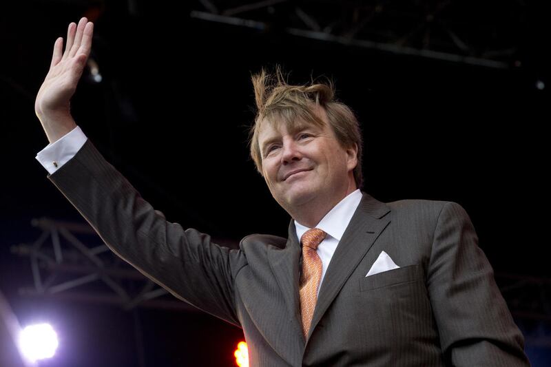 Dutch King Willem-Alexander greets well-wishers during celebrations marking his 50th anniversary on Kingsday in Tilburg, south central Netherlands, Thursday, April 27, 2017. (AP Photo/Peter Dejong)