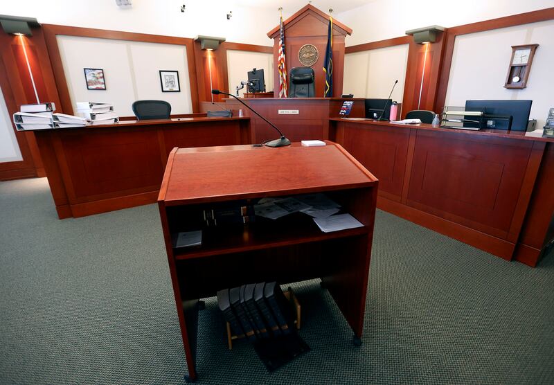 A courtroom in the Matheson Courthouse in Salt Lake City is pictured on Friday, Jan. 22, 2021.