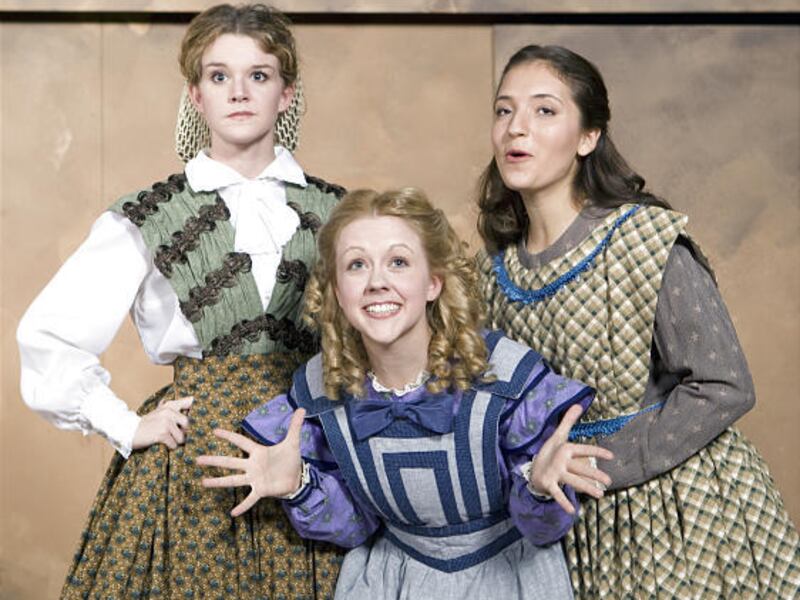 Debra Weed Stewart, left, Kara Jones and Rachael Debenham star in BYU production of "Little Women."