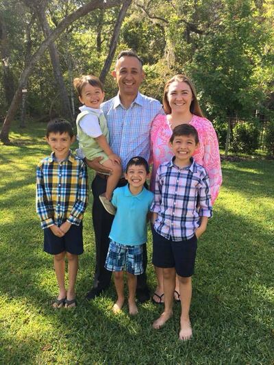 Krista and Cesar Noya of Florida with their four boys.