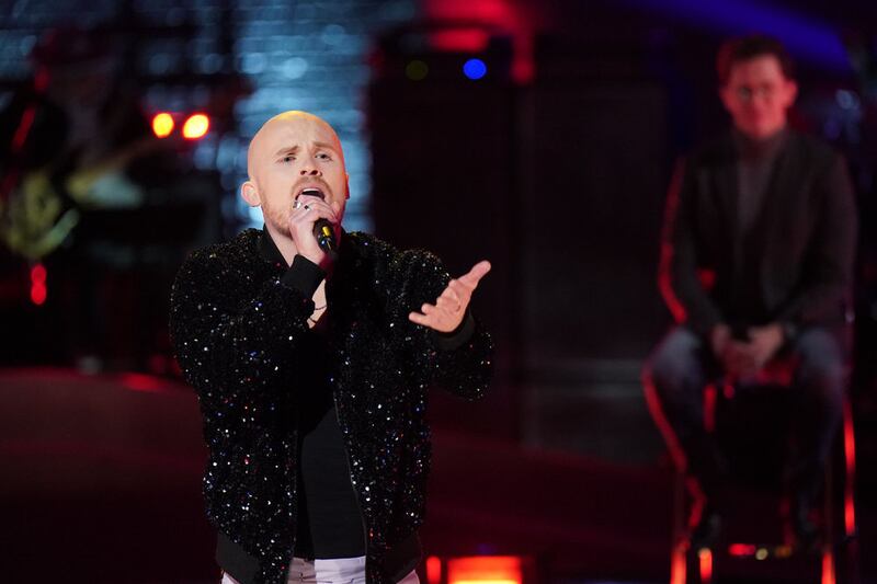 EJ Michels performs during the Knockout round of “The Voice.”