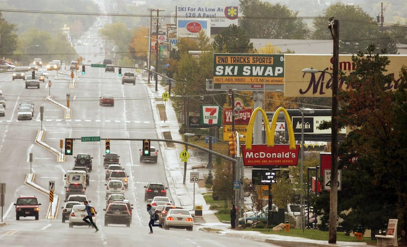 Motorists drive on 3300 South in Millcreek Township Friday, Oct. 12, 2012. Millcreek Township incorporation will be on the November 2012 ballot.