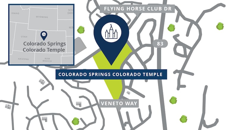 Site location map for the Colorado Springs Colorado Springs Temple.