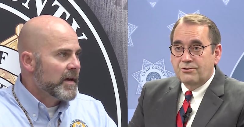 This composite photo shows Utah County Sheriff Mike Smith, left, and Utah County Attorney David Leavitt.