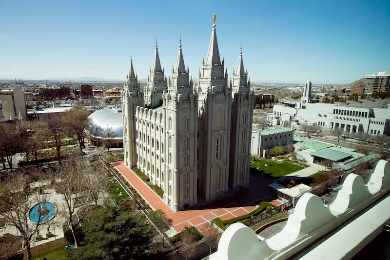 The Salt Lake Temple during the 188th Annual General Conference of The Church of Jesus Christ of Latter-day Saints in Salt Lake City on Sunday, April 1, 2018.