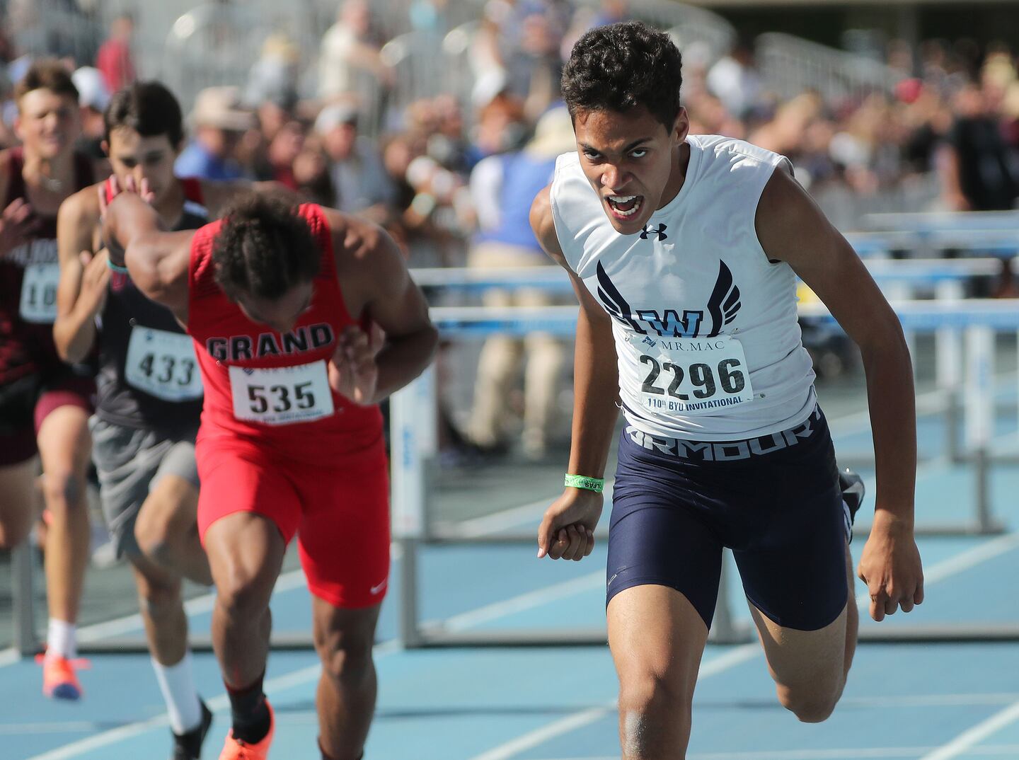 High school track Corner Canyon 4x100 relay team breaks state record