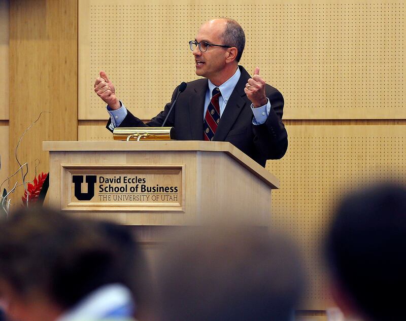 Deseret News Editor Paul Edwards speaks during the 2014 Economic Opportunity Forum at the University of Utah in Salt Lake City, Wednesday, Nov. 12, 2014.