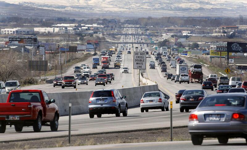 I-15 traffic in Utah County looking north from the Orem 1600 North exit.