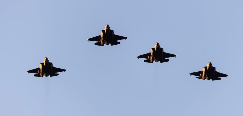 F-35s from Hill Air Force Base in Ogden perform a flyover at the Stadium of Fire in Provo on July 1, 2023.