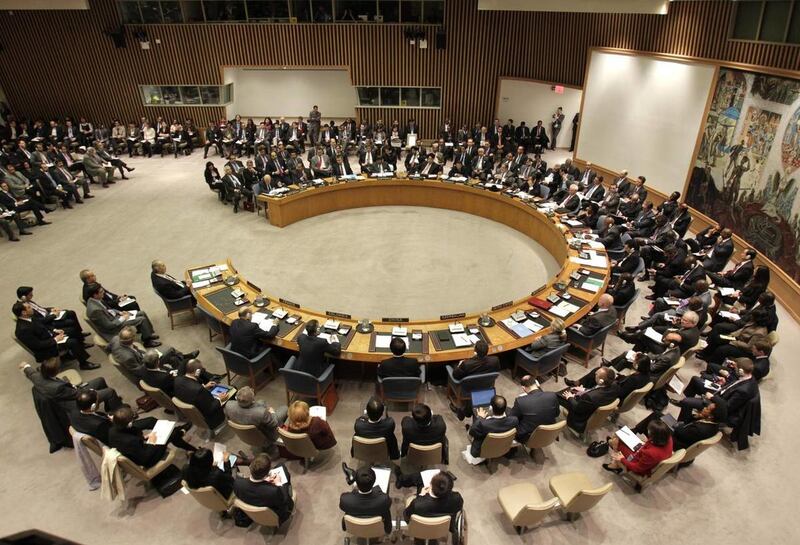 The Security Council meets to discuss the situation in Syria at United Nations headquarters Tuesday, Jan. 31, 2012.