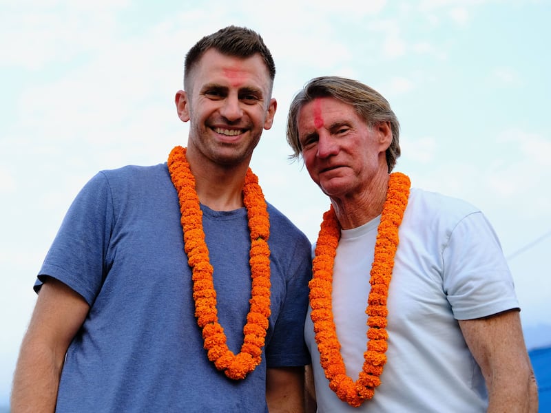 Preston Robinson and his father Doug Robinson in Nepal in the summer of 2022.