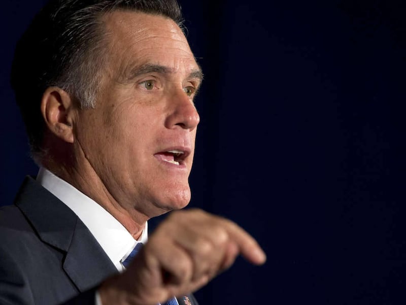 FILE - In this Sept. 27, 2012 file photo, Republican presidential candidate, former Massachusetts Gov. Mitt Romney speak in Springfield, Va. Eventually, the economic recovery will improve _ whether Barack Obama or Mitt Romney is in the White House. That'