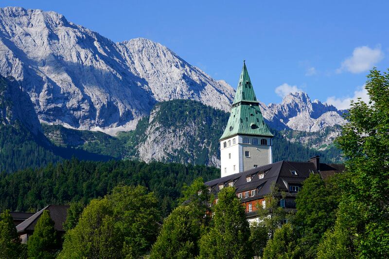 A view of the secluded Schloss Elmau luxury hotel in Elmau, Germany, Sunday, June 26, 2022.