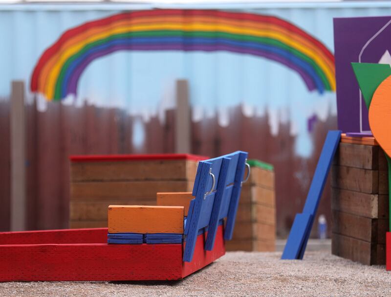 A new playground under construction at the Ray and Tye Noorda Utah Community Action Center in Kearns is pictured on Friday, Aug. 9, 2019.