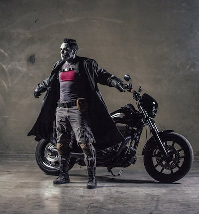 Jason David Frank poses as Bloodshot in the "Ninjak vs the Valiant Universe" web series.
