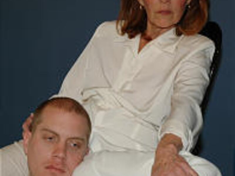 Lane Richins as Peter Feibleman and Reb Fleming as Lillian Hellman in "Cakewalk."