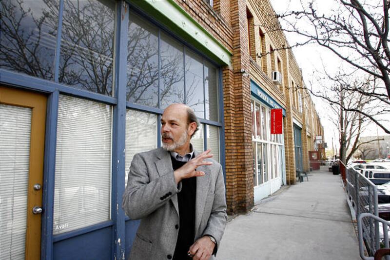 Stephen Goldsmith walks the Pierpont neighborhood on Salt Lake City's west side.