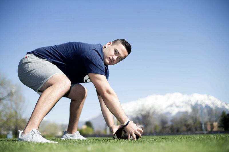 BYU long snapper Matt Foley is photographed in Provo on Thursday, April 13, 2017.