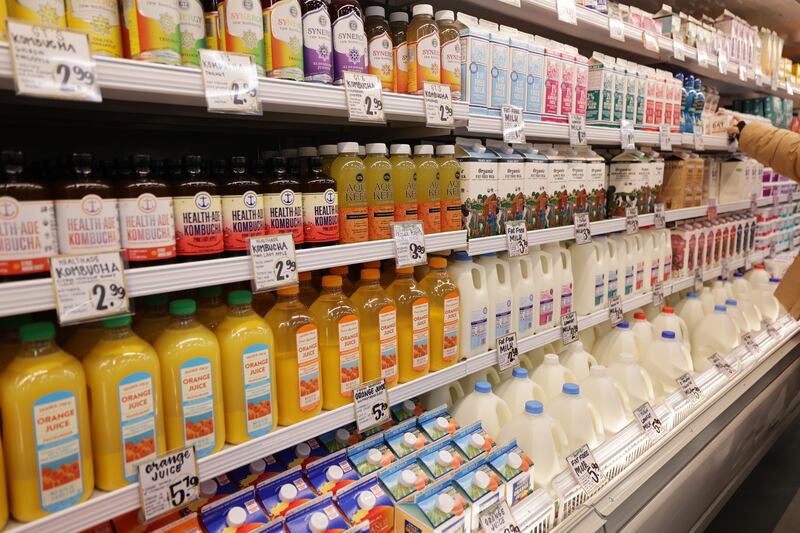 Drinks and other items on the shelves at Trader Joe’s in Draper.