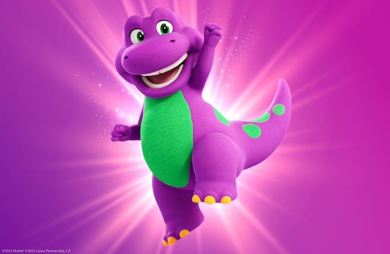 The first look at Mattel’s new take on Barney the dinosaur.
