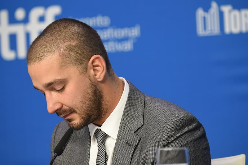 Shia LaBeouf attends a press conference for “Man Down” during the Toronto International Film Festival on Sept. 16, 2015.