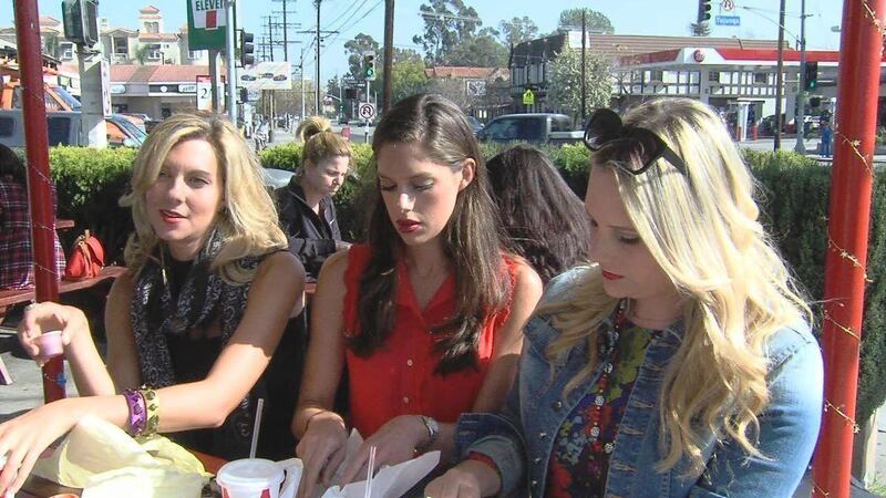 Liddy Huntsman, left, Abby Livingston, middle, and Mary Anne Huntsman talk politics on Feb. 2, 2012, and how they helped their father, Jon Huntsman Jr., get his message out.