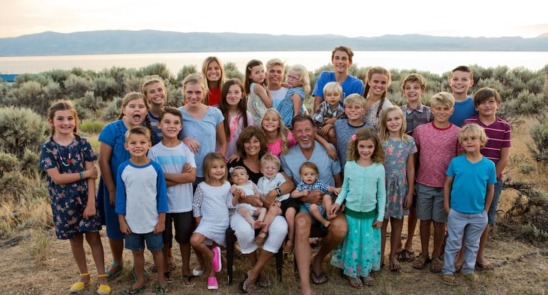 Richard and Linda Eyre with their family at Bear Lake in 2017.
