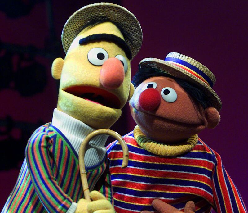 The "Sesame Street" podcast is a video podcast with more than 15 episodes available on iTunes, each lasting 5 to 10 minutes. In this Aug. 22, 2001, file photo, Muppets Bert, left, and Ernie, from the children's program "Sesame Street," are shown in New Y