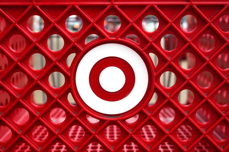 This is the Target logo on the side of a shopping cart in a Target store in Upper Saint Clair, Pa., on July 7, 2023.