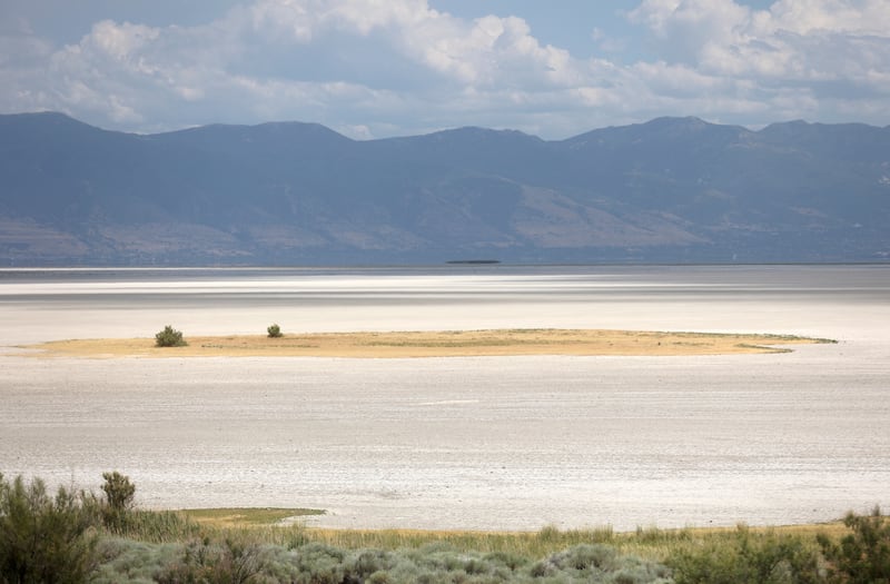 Low water levels are seen in the Great Salt Lake. The 2023 legislative session will push funding for water saving strategies..