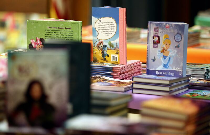 Some books donated to Bennion Elementary School in Salt Lake City in 2017.