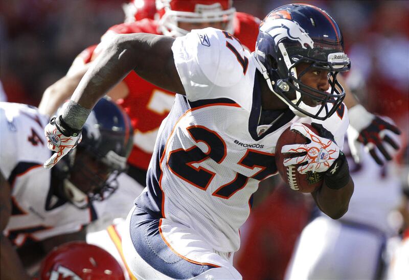 Denver Broncos running back Knowshon Moreno left Sunday's game against Kansas City with a sprained knee.
