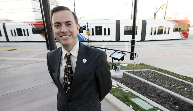 Mike Winder, mayor of West Valley City, poses outside his office in West Valley Tuesday, November 8, 2011.
