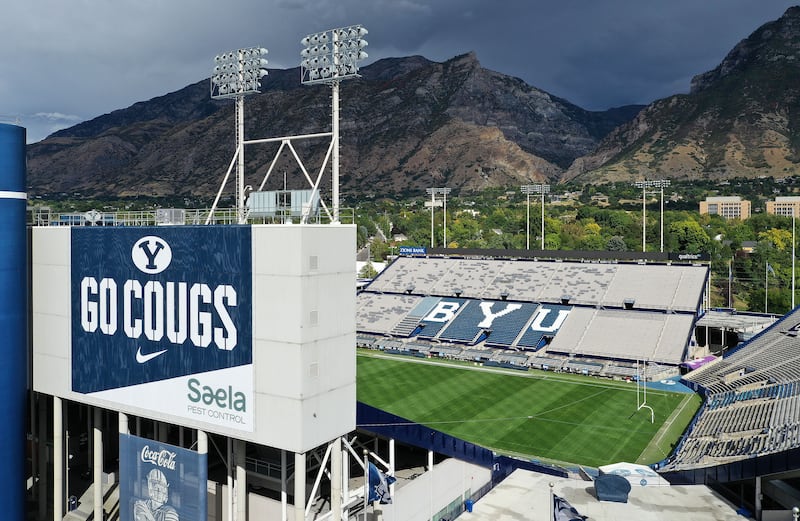Lavell Edwards Stadium at Brigham Young University in Provo on Wednesday Sept. 21, 2022.