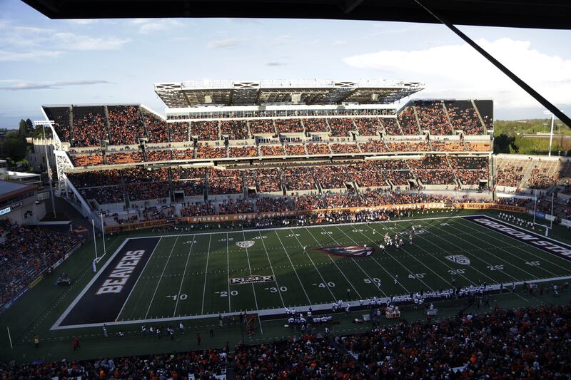 View of Reser Stadium is shown