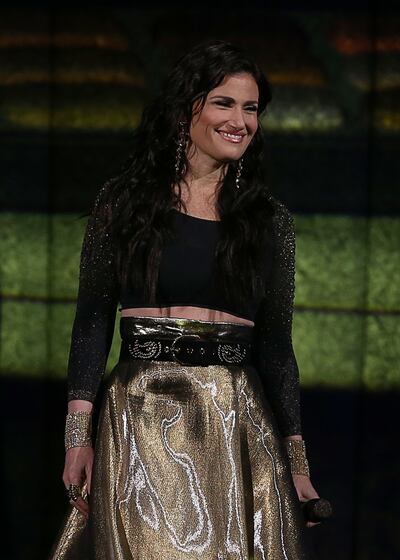 Singer Idina Menzel performs at Vivint Arena on Monday, Oct. 29, 2018.