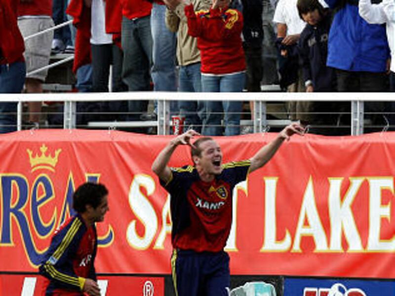 RSL forward Kenny Deuchar, right, says Rio Tinto Stadium will have a great atmosphere once it is full of fans.