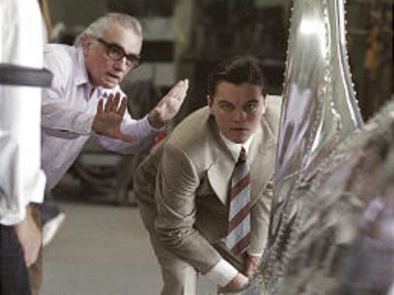 Martin Scorsese directs Leonardo DiCaprio on the set of “The Aviator.” The pair will also be working together in Scorsese’s next film, “Killers of the Flower Moon.”