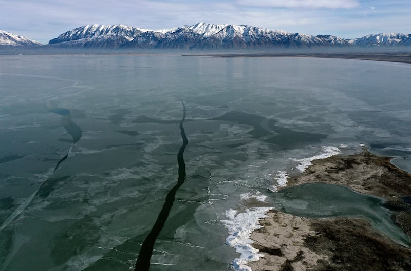 Utah Lake is pictured near Lincoln Point in Utah County on Thursday, Jan. 13, 2022. 