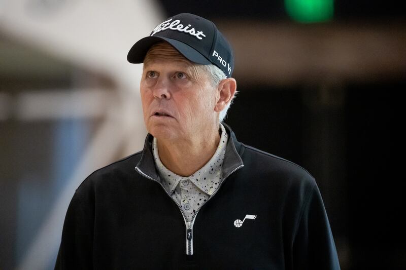 Utah Jazz CEO Danny Ainge walks the court at the end of a team practice at the Zions Bank Basketball Campus in Salt Lake City.