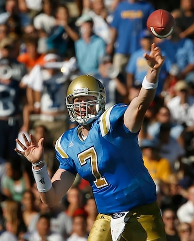 UCLA's Ben Olson as UCLA defeats BYU in football 27-17 at the Rose Bowl in Pasadena, California, Sept. 8, 2007.
