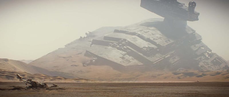 A scene from “Star Wars: The Force Awakens.”
