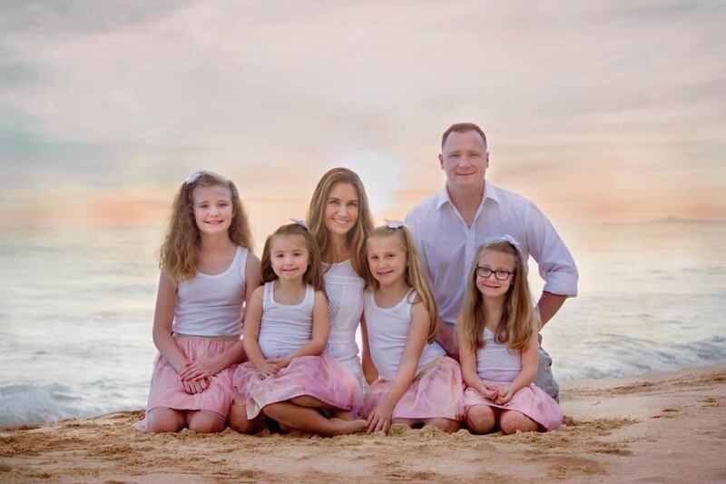 Katrina and Sean Davis of Hawaii with their four girls. Katrina Davis and her sister Krista Noya, who has four boys, once joked they should trade two of their children, but they both believe they have the families they were meant to have.