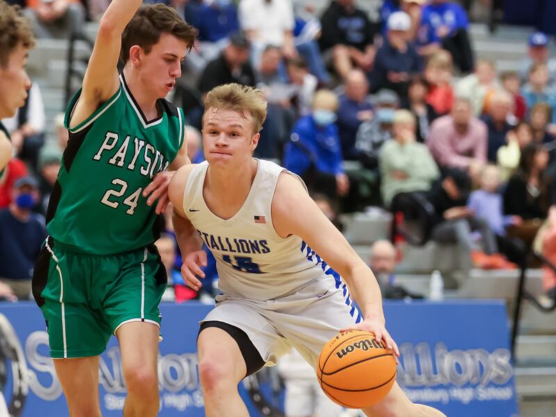 Stansbury Park faces Payson in a high school boys basketball game in Stansbury Park on Tuesday, Jan. 25, 2022.