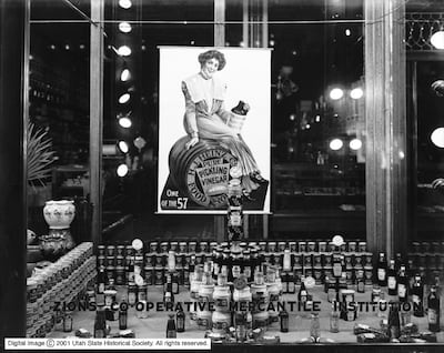 Heinz vinegar is displayed at ZCMI on Salt Lake City's Main Street on May 13, 1908.